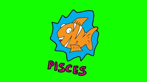 Kids drawing green screen with theme of Pisces Stock Footage 110887134