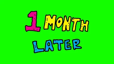 Kids drawing green screen with theme of 1 month later Stock Footage 111455788