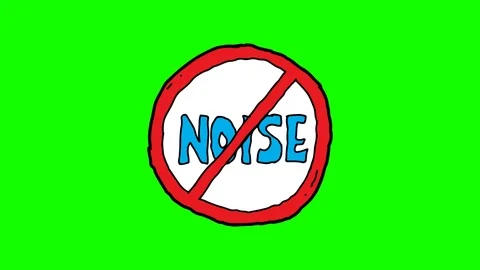 Kids drawing green screen with theme of no noise Video stock 111456171