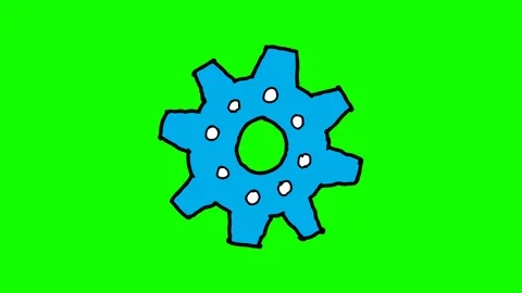 Kids drawing green screen with theme of gear Stock Footage 111612160