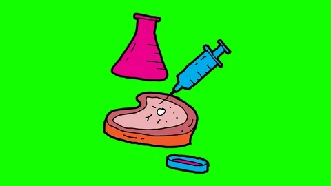 Kids drawing green screen with theme of genetic engineering Stock Footage 111612384