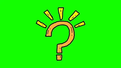 Kids drawing green screen with theme of question mark Stock Footage 111612481