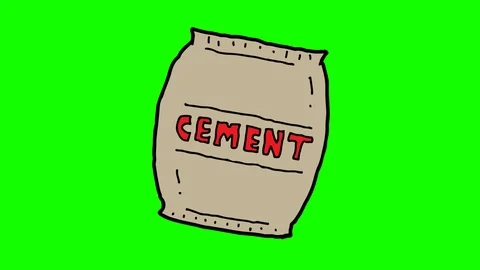 Kids drawing green screen with theme of cement Stock Footage 111859172