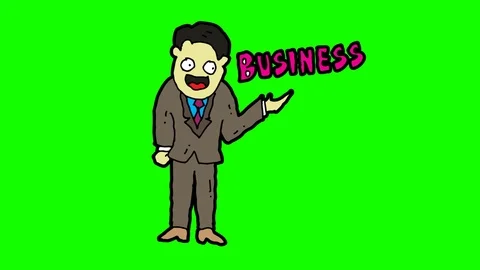 Kids drawing green screen with theme of business Stock Footage 112275960