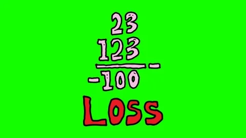 Kids drawing green screen with theme of financial loss Stock Footage 112276023
