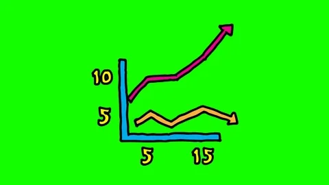 Kids drawing green screen with theme of chart Stock Footage 112277447