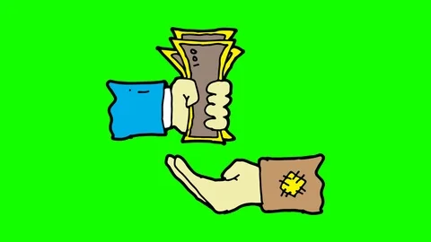 Kids drawing green screen with theme of donation Stock Footage 112694401
