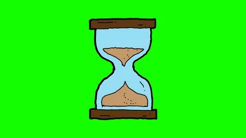 Kids drawing green screen with theme of hourglass Stock Footage 113137279