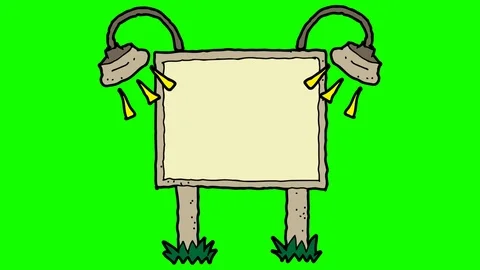 Kids drawing green screen with theme of Billboard Video stock 113266559
