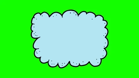 Kids drawing green screen with theme of blank space in the form of clouds Stock Footage 113266877