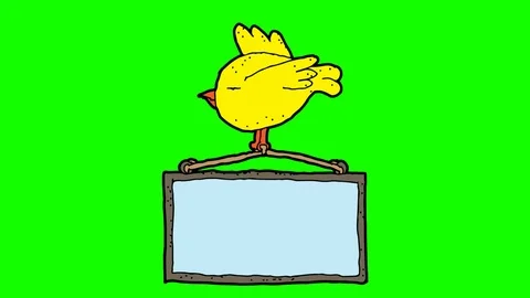 Kids drawing green screen with theme of blank space and flying birds Stock Footage 113266991