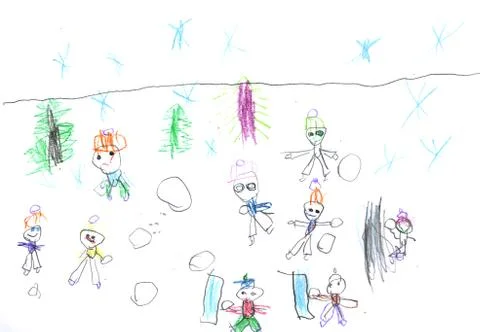 Kid's drawing Stock Illustration