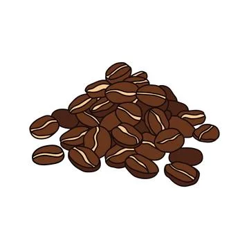 Kids drawing vector Illustration coffee beans in a cartoon style Isolated o.. Stock Illustration