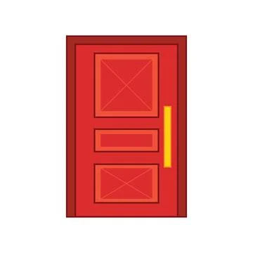 Kids drawing Vector illustration three panel door Isolated on White Backgroun Stock Illustration