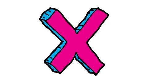 Kids drawing White Background with theme of wrong sign Stock Footage 103186984