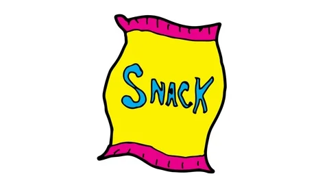Kids drawing white screen with theme of snack Stock Footage 103955222