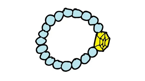 Kids drawing white screen with theme of pearl bracelet Stock Footage 105062178