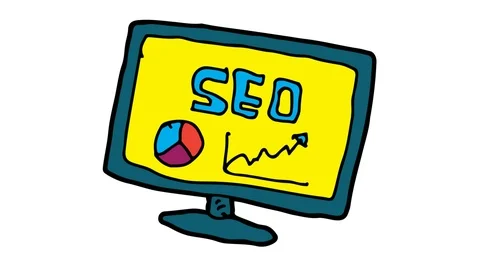 Kids drawing white screen with theme of search engine optimization Stock Footage 106095451
