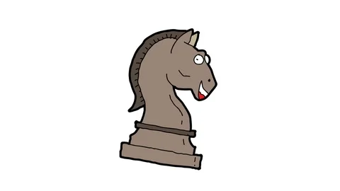 Kids drawing white screen with theme of chess horse Stock Footage 110886895