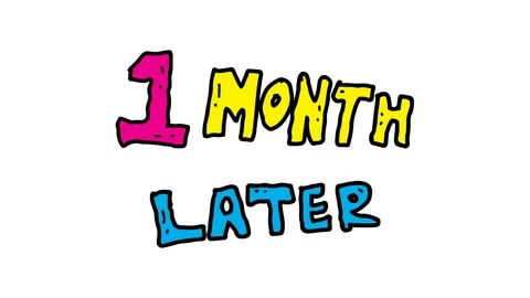Kids drawing white screen with theme of 1 month later Stock Footage 111455773