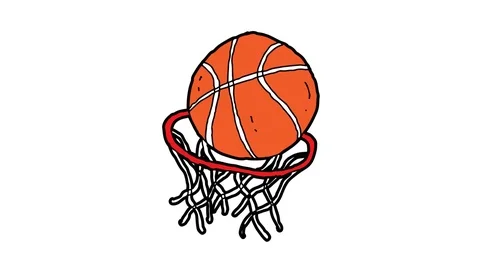Kids drawing white screen with theme of basketball Stock Footage 111456002