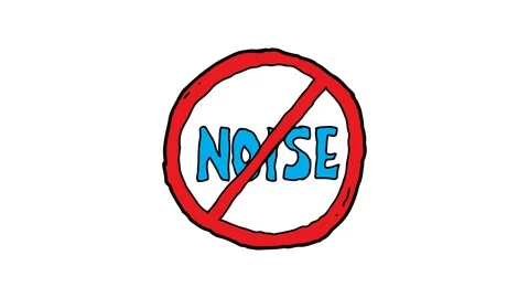 Kids drawing white screen with theme of no noise Video stock 111456170