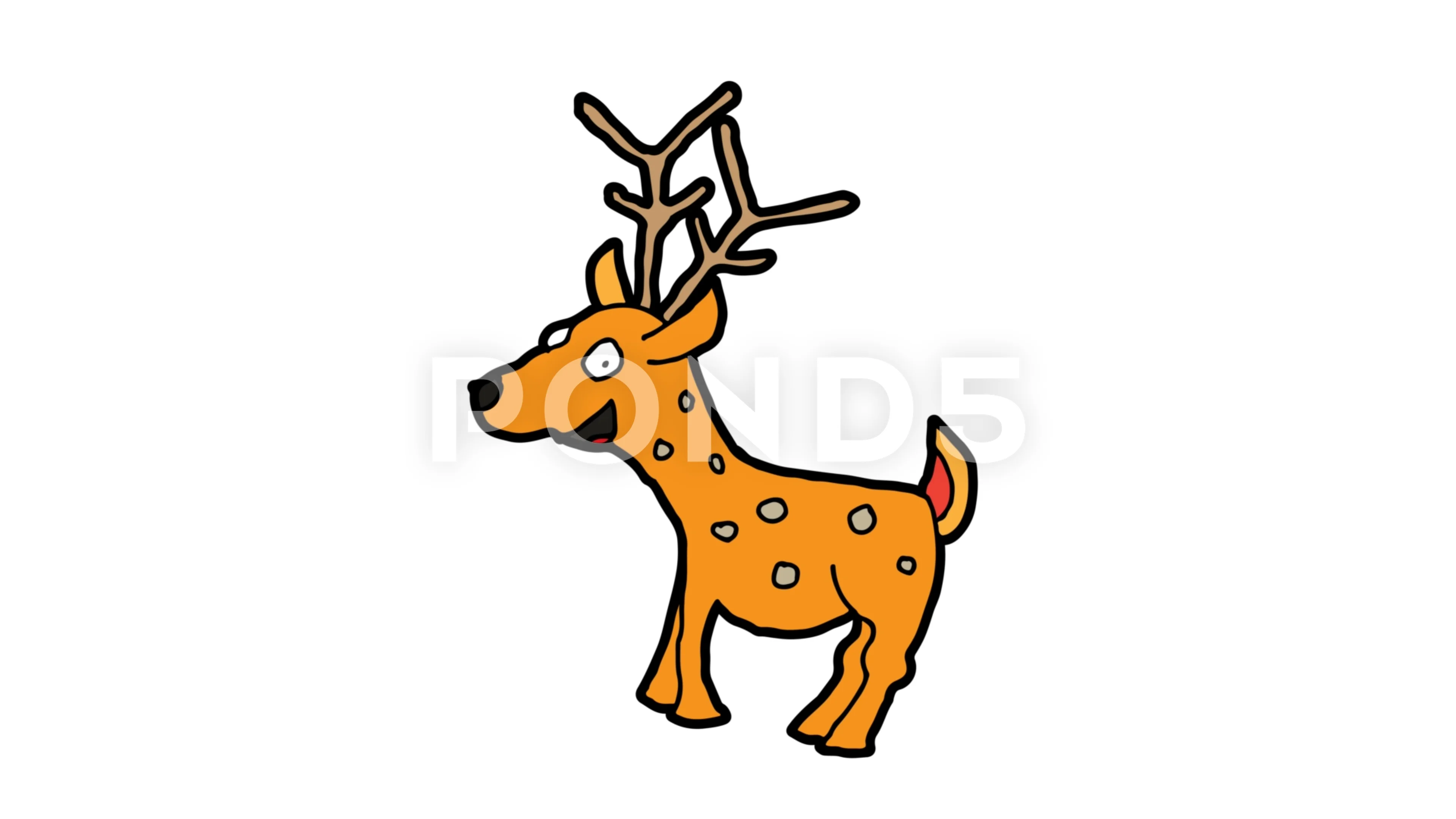 Cute And Happy Jumping Deer. Coloring Book Page With Colorful Template For  Kids. Vector Cartoon Isolated Illustration. For Print, Game, Education,  Party, Design, Decor Royalty Free SVG, Cliparts, Vectors, and Stock  Illustration.