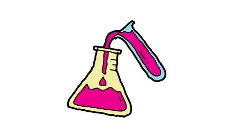 Kids drawing white screen with theme of chemistry Stock Footage 111612445