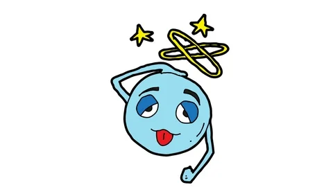 Kids drawing white screen with theme of dizzy emoticons Stock Footage 111858853