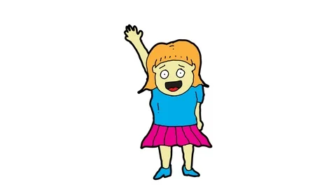 Kids drawing white screen with theme of say hi Stock Footage 112693346