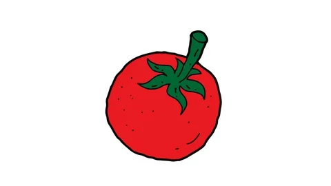 Kids drawing white screen with theme of tomato Stock Footage 112821235