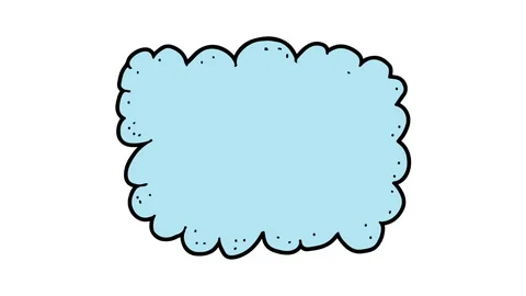 Kids drawing white screen with theme of blank space in the form of clouds Stock Footage 113266817