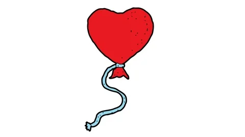 Kids drawing white screen with theme of love balloon Stock Footage 113267165