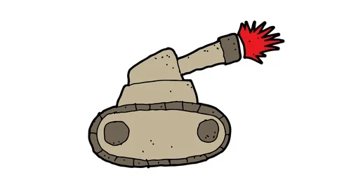 Kids drawing white screen with theme of war car Video stock 113267168