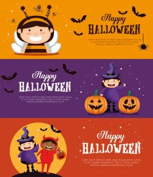 Kids dressed up as group characters Illustrazione stock