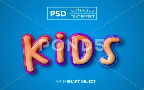 KIDS EDITABLE TEXT EFFECT PSD Template
