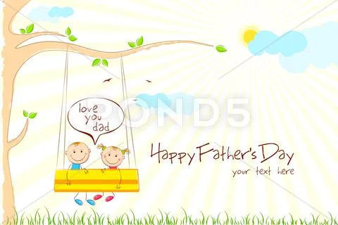 Kids Enjoying Swing Ride Stock Illustration