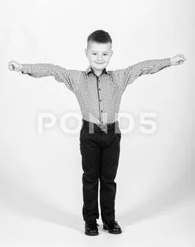 Kids fashion. Small businessman. Business school. Confident boy. Upbringing and Stock Photos