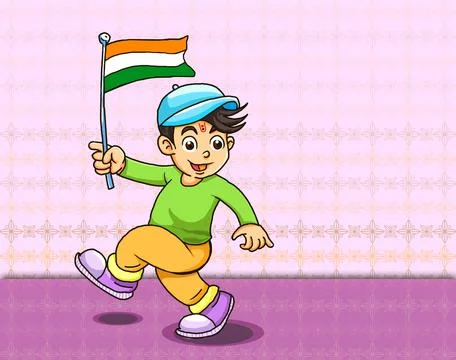 Kids with flag Illustrazione stock