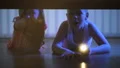The kids with a flashlight looking under the bed. evening night time 4k or 4k+ Resolution