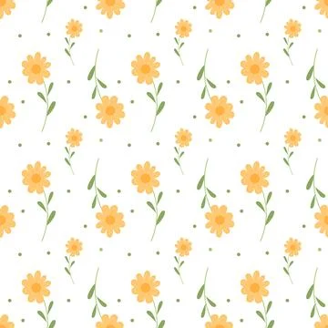 Kids floral seamless pattern. cute background for postcard, textile and wrapp Stock Illustration