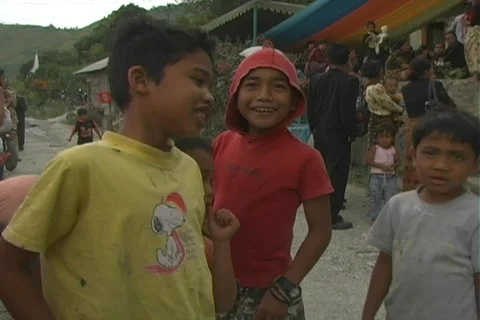 Kids at funeral Stock Footage