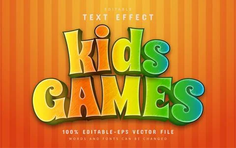 Kids game text effect editable Stock Illustration