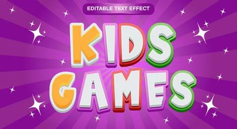 Kids games text effect editable cartoon イラスト素材