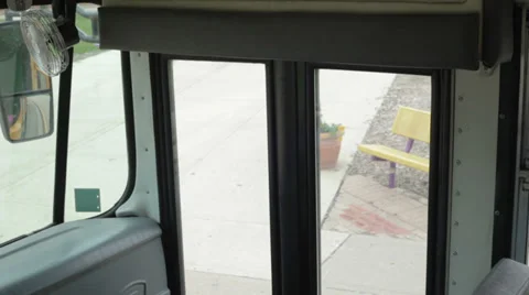 Kids getting off bus and walking to school Video stock 30698671