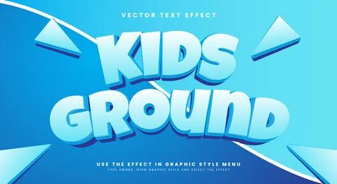 Kids Ground 3d editable text effect Template Stock Illustration