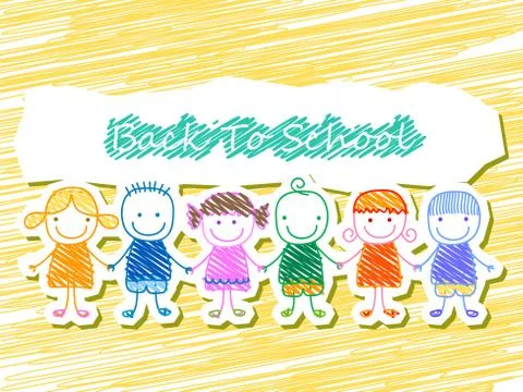 Kids group, back to school Stock Illustration