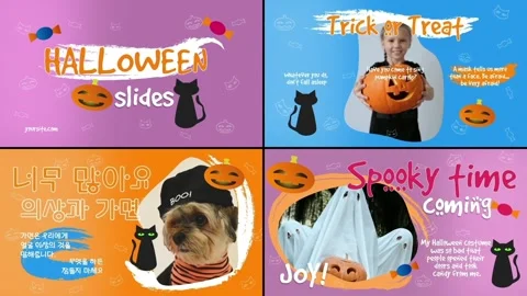 Kids Halloween Typography Slideshow for After Effects Stock After Effects