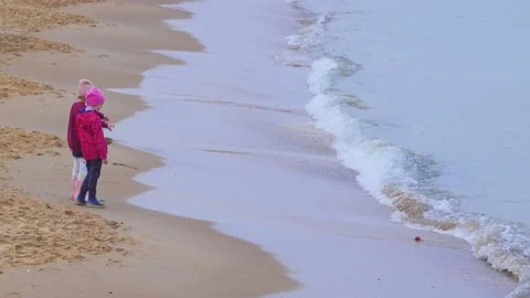 Kids having fun at the beach Video stock 153714178