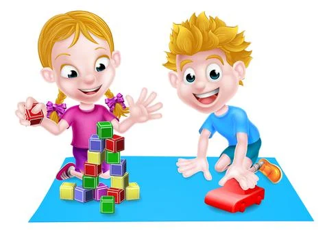 Kids having fun Иллюстрация